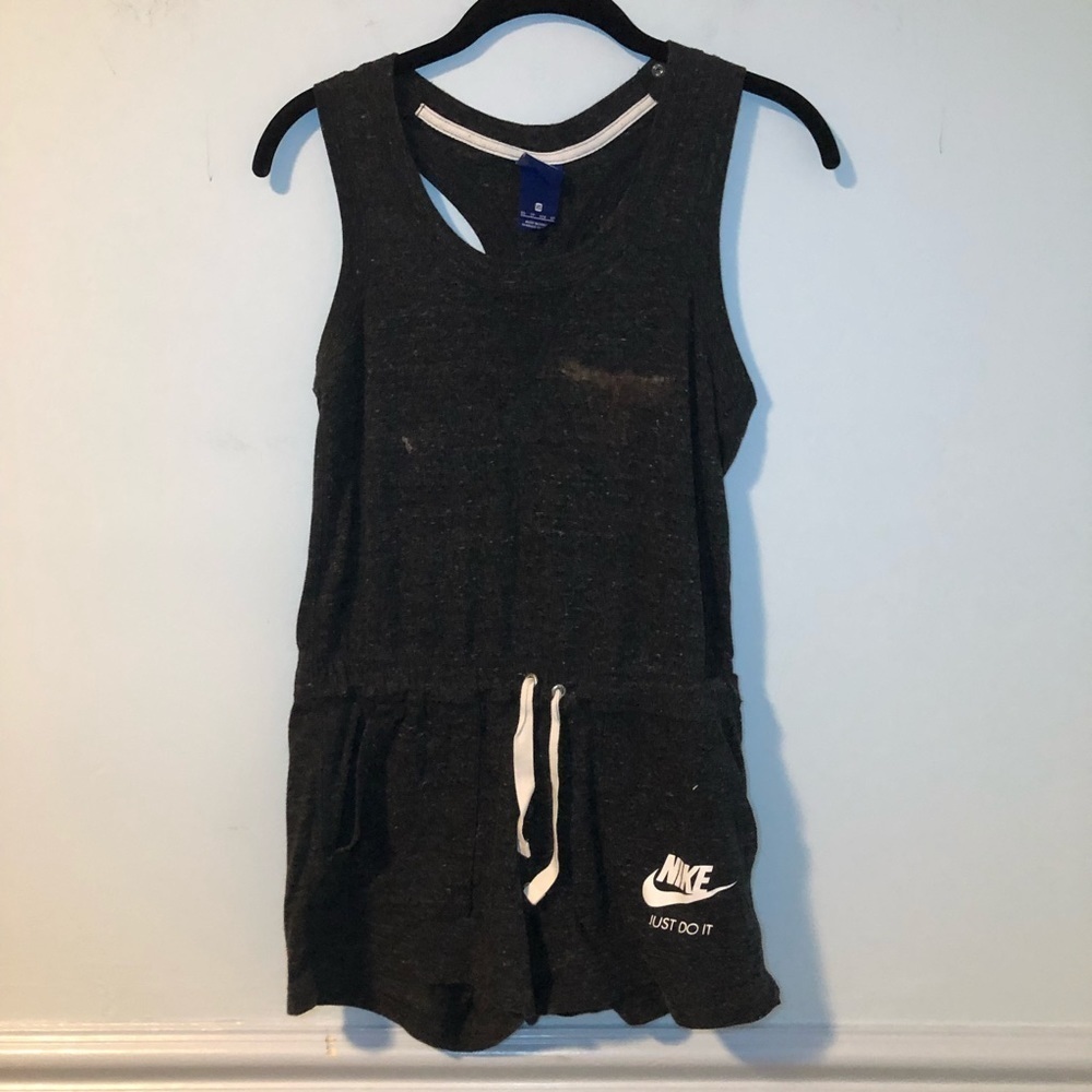 Nike “Just Do It” Dark Gray Sleeveless Romper Size XS